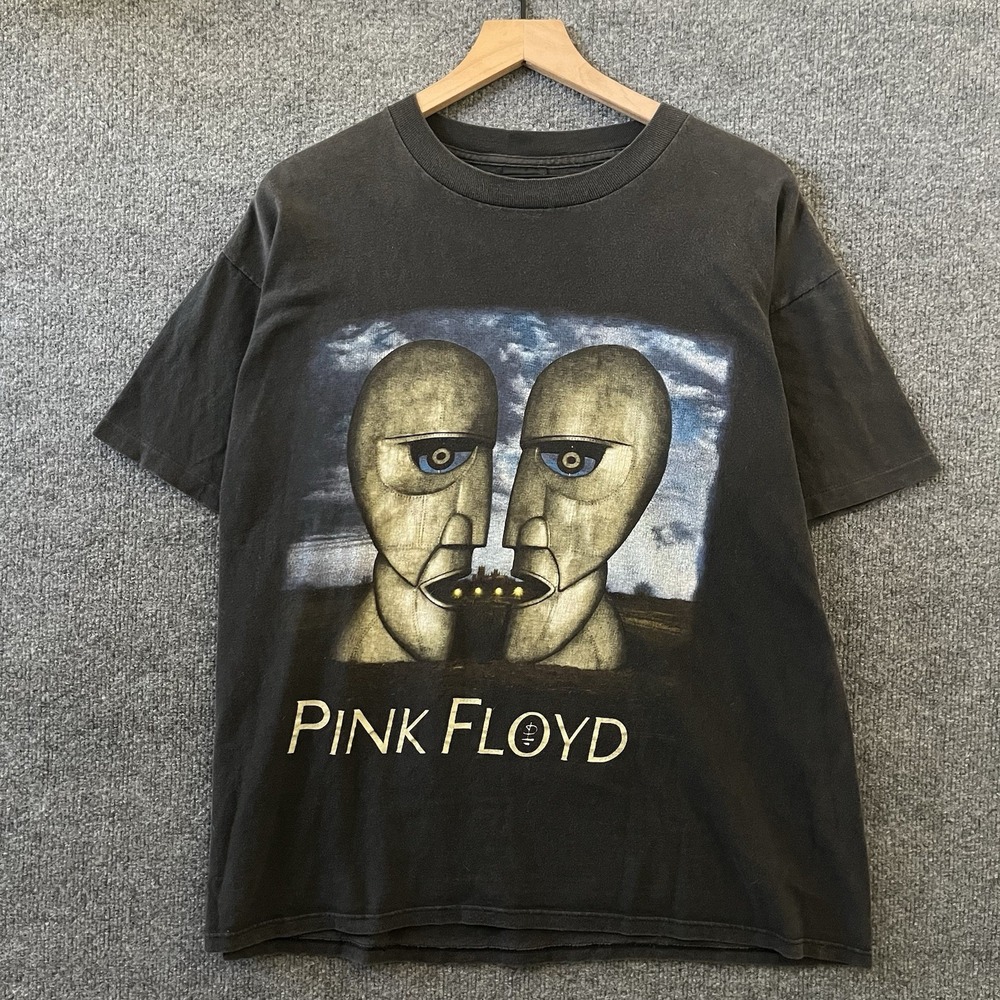 VTG Pink Floyd Brockum Shirt Mens Large Faded Black Division Bell Tour 1994 90s